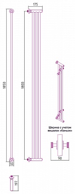 Полотенцесушитель водяной Сунержа Хорда 1800х195