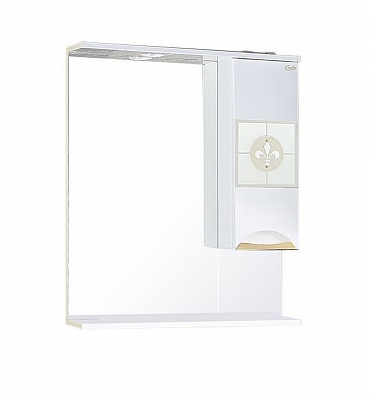 Шкаф-зеркало Оника Флорена 70 см GOLD белый правое 207029