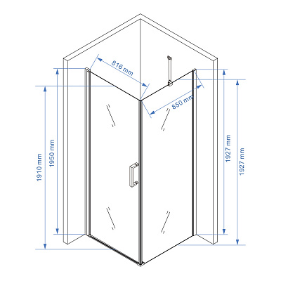 Душевое ограждение 90х90 MONTEREY EX-217 хром прозрачное стекло 8мм