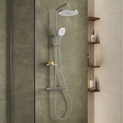 Душевая система с термостатом Milardo Ideal Spa ILSSBTHM89 хром