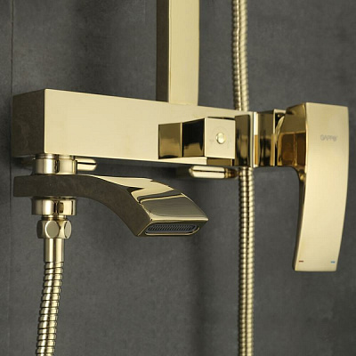 Душевая стойка со смесителем Gappo G07-3 G2407-3, золото