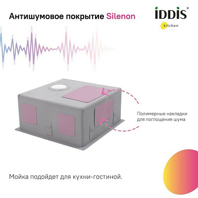 Мойка нерж. Edifice,54х44,для подстольного монтажа IDDIS EDI54S0i77