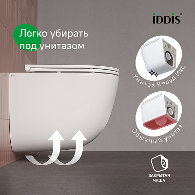 Унитаз подвесной безободковый c системой смыва Торнадо IDDIS Cloud X CLXFDSEI25