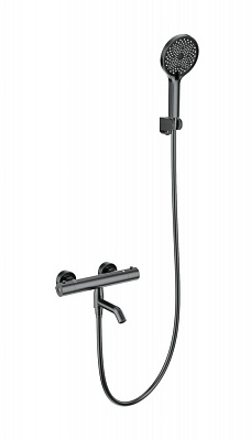 Смеситель для ванны с душем и термостатом Wonzon & Woghand INN 3, Темный графит WW-B2065-A1-BGG