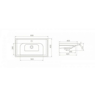 Раковина Cerastyle Frame 80