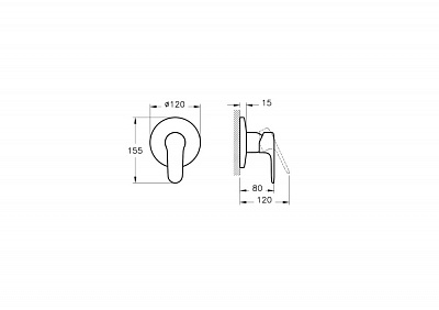 Смеситель встраиваемый для душа, никель Vitra Root Round A4272834EXP