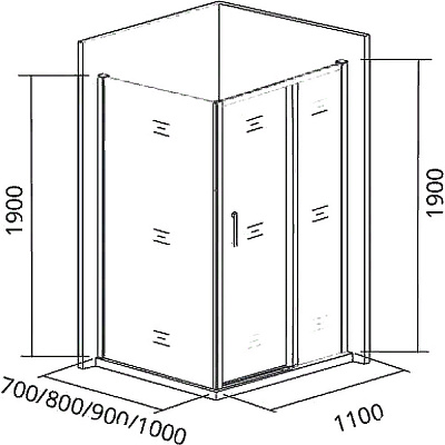 Душевое ограждение GoodDoor Cofe WTW-110-C-CH КФ00028