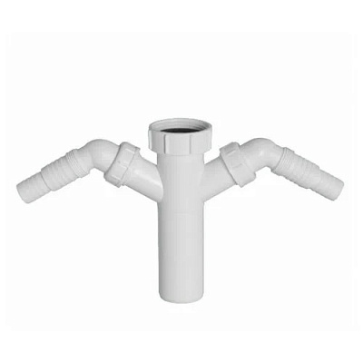 Отвод для слива стиральной и посудомоечной машины 1 1/2 с 2-мя выводами McALPINE MRSK2,3 (TEE 4)