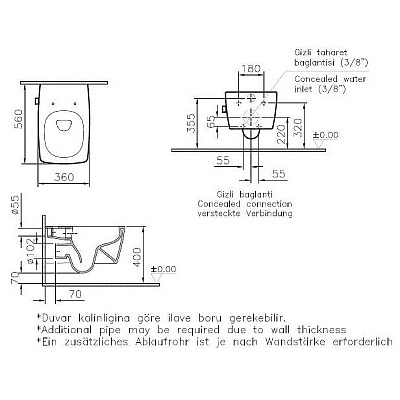 Унитаз подвесной с функцией биде Vitra Metropole Rim-Ex 7672B003-1684