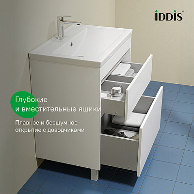 Тумба напольная с умывальником (4077000i28)  IDDIS Zodiac X 70 см, белый, ZDX70WFi95K