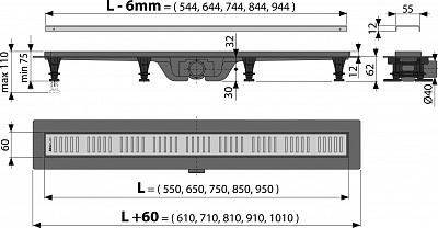 Душевой лоток AlcaPlast APZ10-750M Simple