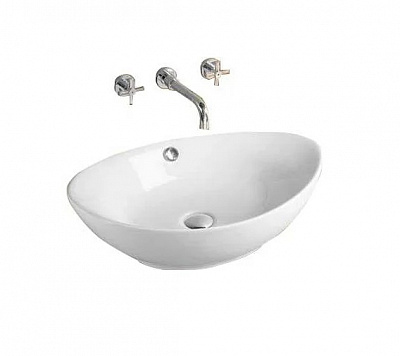 Раковина накладная на столешницу 57 см Velvex 7027A овальная