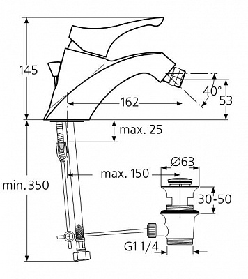 Смеситель для биде Ideal Standart Ceramix 60s A3826AA