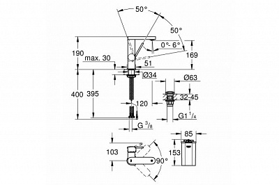 Смеситель для тюльпана Grohe Plus Digital 23958003 наж.сл.г,M,5,7