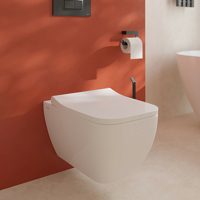 Инсталляция с унитазом VitrA Shift 9855B003-7206 комплект 4 в 1 с сиденьем микролифт безободковый Rim-ex цвет клавиши хром