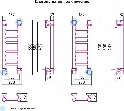 Полотенцесушитель водяной Сунержа Богема прямая 500х150 Состаренная бронза