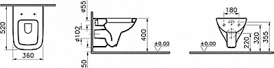 Комплект инсталляции с унитазом VitrA S20 9004В003-7202 хром(4в1)