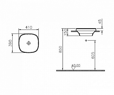 Накладная раковина Vitra Frame 41 5654B403-0016