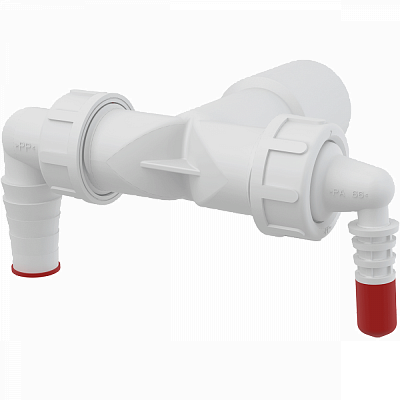 Колено с двумя штуцерами AlcaPlast P156Z DN40/32/8-23 с обратными