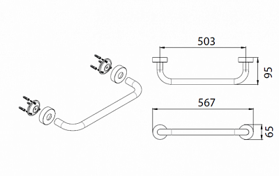 Поручень для ванны Fixsen Hotel FX-31017C  50 см