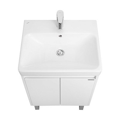 Тумба под раковину AQUATON Сканди Doors 55 белый глянец/белый матовый 1A278801SD010