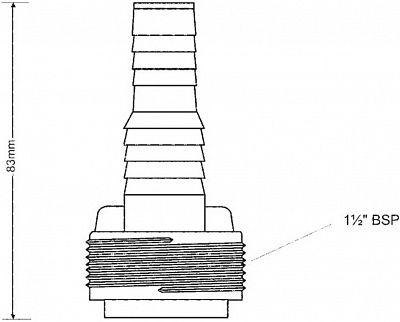 Адаптер McAlpine WMF5 прямой для подключения слива бытовой техники, выход 1 1/2"