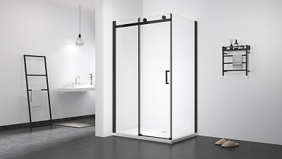 Душевое ограждение 120х90 MONTEREY WTW EX-806 1200*900*1950 профиль черный матовый, стекло 8мм