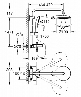 Душевая система GROHE EUPHORIA 190 26227000
