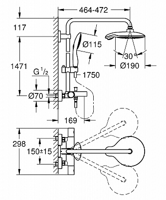 Душевая система GROHE EUPHORIA 190 26227000