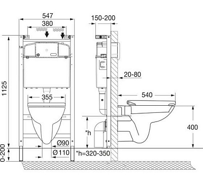Комплект ПЭК Debba подвесная чаша Rimless с инсталляцией и сиденьем, панель слива в комплекте Roca ZRU9307734