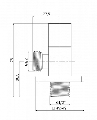 Кран угловой с отражателем 1/2; 1/2, кран-букса, латунь, Iddis 910B0Z3C2CZ,