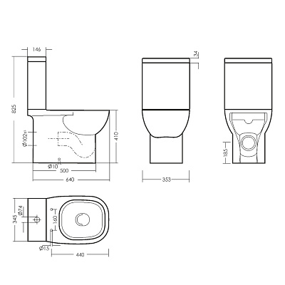 Унитаз-компакт Sanita Luxe Quadro Slim DM (тонкое сиденье дюропласт, микролифт) QDRSLCC01151022