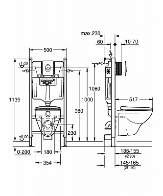 Комплект инсталляции с унитазом Grohe Solido 39116000(5в1)