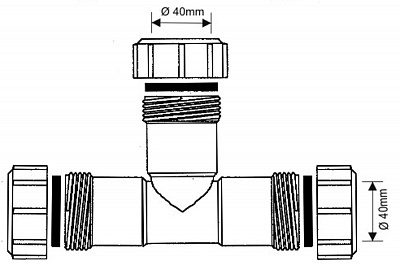 Тройник компрессионный McAlpine 40E-WH