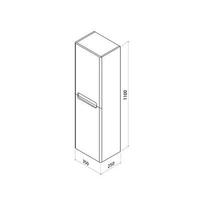 Пенал подвесной в ванную 35 см IDDIS Edifice EDI35W0i97
