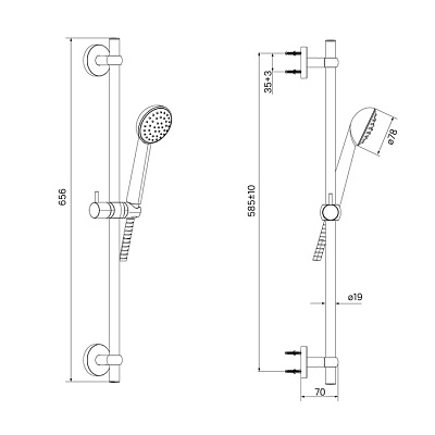 Душевой гарнитур 426924 Niagara NIA1F65M16