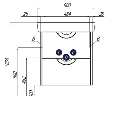 Тумба без раковины Акватон Сильва 60 дуб макиато 1A211801SIW50