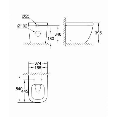 Унитаз приставной Grohe Euro Ceramic 39339000