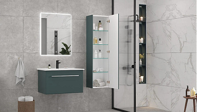 Тумба под раковину Posse 750-0-1 навесная верде Velvex tp POS OSK 751Y верде, дуб золотой (под раковину 234336)