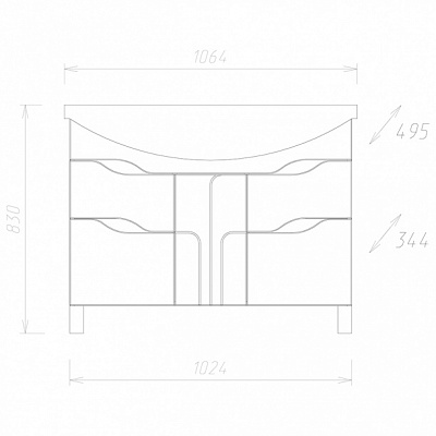 Тумба без раковины Onika Веронэлла 105.16 110508