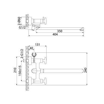 Смеситель для ванны с длинным изливом IDDIS Acros ACRSBL2i10WA