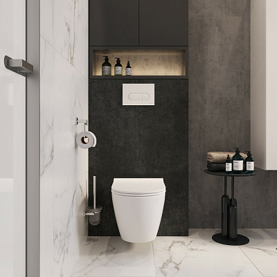 Инсталляция с унитазом VitrA Mia Round 9873B003-7205 комплект 3 в 1 с сиденьем микролифт безободковый