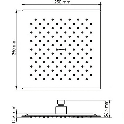 Душевая насадка WasserKRAFT 254 25x25, 112 форсунок, нерж. сталь покрытие белый Soft-touch