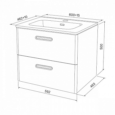 Тумба с раковиной Iddis Brick 60 BRI60W0i95K