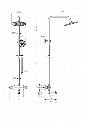 Душевая система с термостатом Wonzon & Woghand CAPSULE, Черный матовый WW-B3031-A3-MB