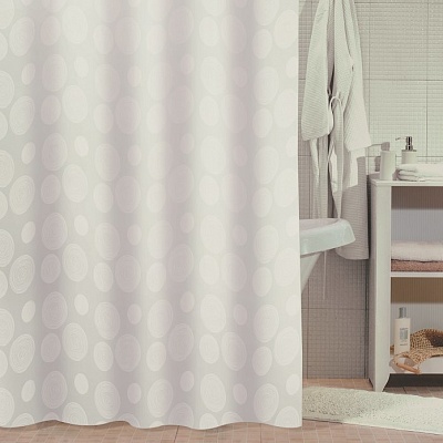 Штора для ванной комнаты 180*180 см Milardo White Mist 810P180M11