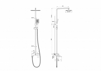 Душевая система Wonzon & Woghand FIT, Брашированное золото WW-88739009-BG