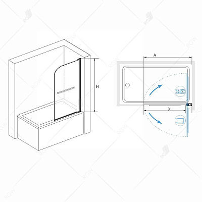 Шторка на ванну RGW SC-14B