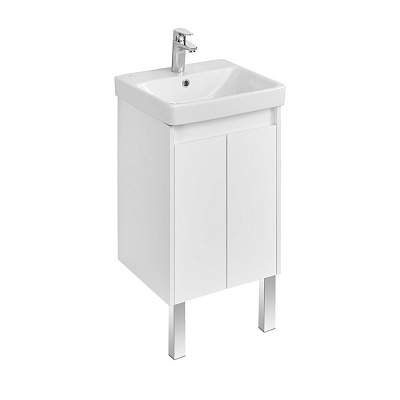 Тумба под раковину AQUATON Сканди Doors 45 белый глянец/белый матовый 1A278701SD010