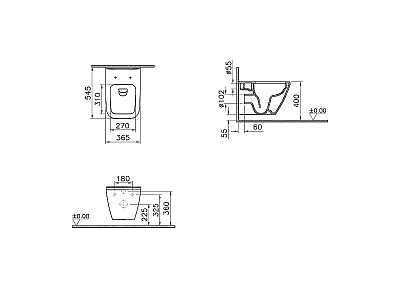  Унитаз подвесной безободковый Vitra Integra Square 7082B003-0075 (сид.191-003-009)